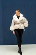 Женская зимняя экошуба двухсторонняя UF-Fashion N74V 42 молочный - изображение 7
