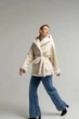 Жіноча дублянка двостороння на зиму UF-Fashion N89V 54 молочний - зображення 5