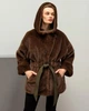 Зимняя экошуба женская UF-Fashion N83V 50 коричневый - изображение 3