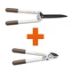 Набір Fiskars: Ножиці для кущів Fiskars White HS53 + Гілкоріз білий White L32 - зображення 1