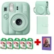 Набір камера Fujifilm Instax Mini 13 Lagoon Green, Фотопапір 50шт, Чохол, Фотоальбом 108 фото Зелений + в подарунок магнітна фоторамка (Подарункове пакування) - изображение 1