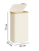 Корзина для белья с крышкой 100 л, SONGMICS LCB531WD01 контейнер для хранения, съемные вкладки, бамбуковая рама, Белый - изображение 2