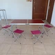 Стіл розкладний 120 × 60 × 55/62/70 см туристичний з 4 стільцями та регулюванням висоти, комплект меблів для пікніка, риболовлі, кемпінгу, дачі та відпочинку на природі, YH-567-Cherry - зображення 3