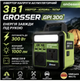 Інвертор акумуляторний Grosser GPI 300 300Вт 220В 3в1 Портативний перетворювач живлення Bluetooth-колонка LED-ліхтар 1000 лм АКБ 20В 6Ah - зображення 2