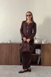 Костюм в'язаний з декоративними застібками KS004 2607547791410 L/XL Коричневий - изображение 2