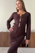 Костюм в'язаний з декоративними застібками KS004 2607547791410 L/XL Коричневий - изображение 3