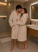 Халат для мужчин и женщин с капюшоном COSY махровый Fortune XL бежевый 925H2 - изображение 1