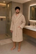 Чоловічий халат з капюшоном COSY махровий Fortune S бежевий 925H2M - зображення 1