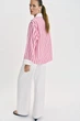 Поплінова сорочка у смужку оверсайз Zara 3564/080 XL Рожева (03564080046XL) - изображение 5