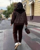 Жіночий теплий костюм з альпаки з капюшоном та хутряним оздобленням ELFBERG WCB-5051 50-64 Шоколадний (2000001014639) - зображення 4