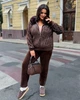 Жіночий теплий костюм з альпаки з капюшоном та хутряним оздобленням ELFBERG WCB-5051 50-64 Шоколадний (2000001014639) - зображення 5