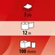 Рушник паперовий Кохавинська папірня Extra Absortion целюлозний 3 шари 100 відривів 12 метрів 8шт - изображение 2