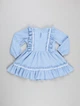 Детское вельветовое платье для девочки с рюшами и бантиками 3-8 лет голубое (442885) 110 - изображение 4