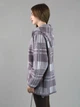 Женская кофта из альпаки лиловая в клетку с капюшоном one size (2631274) - изображение 6