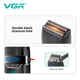 Электробритва VGR V-308 шейвер, двойное лезвие, 9000 RPM, LED дисплей Зелёный - изображение 3