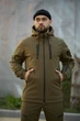 Мужской зимний костюм Softshell на флисе водостойкий и утепленный с липучкой под шеврон Куртка и Штаны Reef Intruder XL Койот - изображение 8