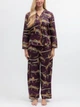 Піжама жіноча Cyberjammies Wild Slumber 5628-5629 з бавовни та модалу широкі штани family look 18/2XL Фіолетовий з принтом леопардів (5051877688971) - зображення 1