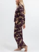 Піжама жіноча Cyberjammies Wild Slumber 5628-5629 з бавовни та модалу широкі штани family look 18/2XL Фіолетовий з принтом леопардів (5051877688971) - зображення 3