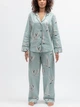 Жіноча піжама Cyberjammies Grace 5566-5567 стильний комплект для дому на гудзиках з широкими штанами сімейна колекція 20/3XL М'ятний з принтом лебедів (5051877677722) - изображение 1
