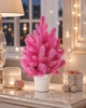 Елка искусственная 50 см в горшке Розовая Hvoya Elegant Marshmallow Pink литая - изображение 7