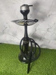 Кальян ATMOS Wood Steel Black — 49 см, нержавеющая шахта, деревянный декор, стеклянная колба - изображение 1