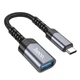 Перехідник HOCO UA24 Type-C male to USB female 3.0 converter Metal gray - изображение 1