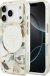 Etui plecki Guess IML Glitter Flowers Triangle MagSafe do Apple iPhone 17 Pro / 18 Pro White (GUHMP18LHFLPEDH) - obraz 1