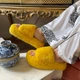 Тапочки женские пушистые мягкие тапки с мехом эко-кролик желтые 39, Весна/Лето - изображение 1