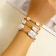 Набор браслетов 3 шт, жемчужные бусины, 2731 - изображение 2