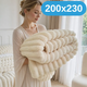 Нежный двусторонний плюшевый меховой плед 200×230 см, 1200 г, молочный KT9001005 - изображение 1