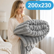 Нежный двусторонний плюшевый меховой плед 200×230 см, 1200 г, серый KT9001025 - изображение 1