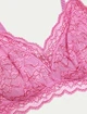Бюстгальтер бралетт Marks & Spencer кружевной без косточек розовый XXL 50A-C (7039) - изображение 4