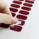 Полузатвердевшие гелевые наклейки-полоски для маникюра JMEOWIO Semi Cured Gel Strips Nail Art Sticker Wrap (Wine Red/Вино-красный - изображение 3