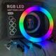 Кільцева світлодіодна лампа RGB LED RING MJ33 33 см з кріпленням для телефону (981723732ZZ) - зображення 1