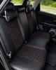 Чехлы на сиденья FIAT Tipo (II) (Фиат Типо II), универсальные, экокожа + алькантара, комплект, черные, строчка красная - изображение 6