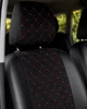 Чехлы на сиденья FIAT Tipo (II) (Фиат Типо II), универсальные, экокожа + алькантара, комплект, черные, строчка красная - изображение 11