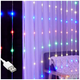 Гирлянда штора Водопад-роса 2x1.6м 128 LED USB 8 режимов для создания праздничной атмосферы SQ-26794 - изображение 2