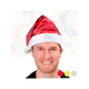 Шапка новогодняя колпак Санты Клауса 38х56 см красная текстильная с блестками для праздника SQ-26604 - изображение 3