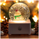 Снежный шар LED подсветка музыкальный USB батарейки AA 8,5x8,5 см розовый для декора праздника SQ-28361 - изображение 1