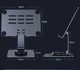 Подставка настольная держатель под планшет или телефон металлический поворот на 360° складная, черная K9-3_black - изображение 6