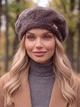 Женский берет Alpaca из экомеха кофе с молоком (мокко) - изображение 2