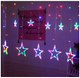 LED гирлянда штора 12 фигурок 3x1м 220В 8 режимов мультиколор для декора интерьера Звезды SQ-27417 - изображение 4
