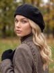 Женский кепи, кепка хулиганка Hector Cashmere кашемировая черная - изображение 3