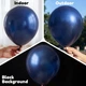 Набір темно-синіх матових повітряних кульок Luftballons 30 см 50 шт та темно-синя стрічка (SKU-490) - зображення 3