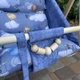 Дитяча гойдалка Джинс 2 в 1 "Ведмедик на літачку", гойдалка для немовлят, дерев'яна гойдалка, колиска - зображення 4