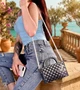 Сумка клатч No Brand 7-27235 жіноча чорна з ланцюжком з перлів - зображення 7