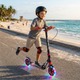 Самокат двухколесный складной черный с светящимися колесами 200мм Scooter Pusher 5351 Black - изображение 9