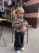 Детский костюм для девочки с леопардовым принтом LEO Mrou 86 см коричневый - изображение 3