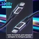 Кабель питания и передачи данных Type-C - Type-C 100W PD 5A, E-Marker 1.5 метра плетеный для ноутбука смартфона и других устройств, темно-серый Ymiot - изображение 2