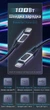 Кабель питания и передачи данных Type-C - Type-C 100W PD 5A, E-Marker 1.5 метра плетеный для ноутбука смартфона и других устройств, темно-серый Ymiot - изображение 4